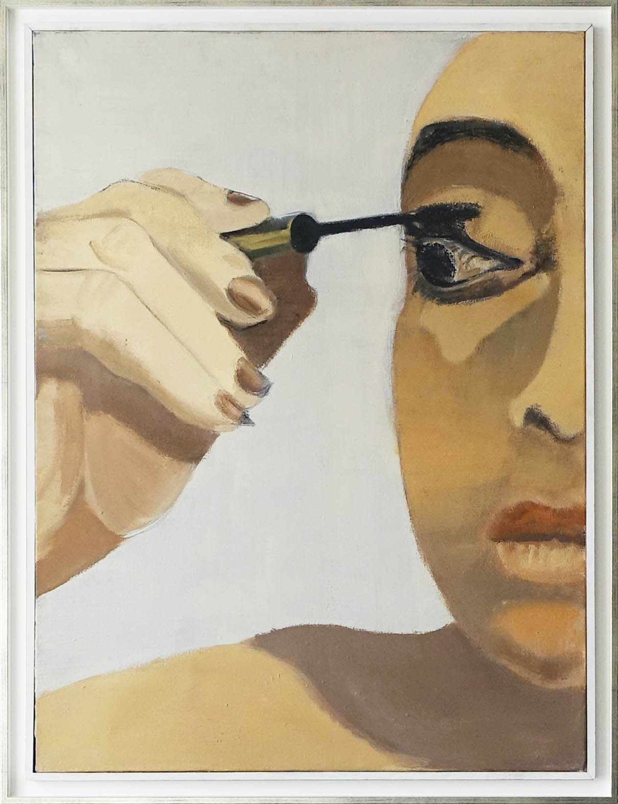 Elisabeth Dujarric. Le mascara. Série des Petits déjeuners. Huile sur toile.