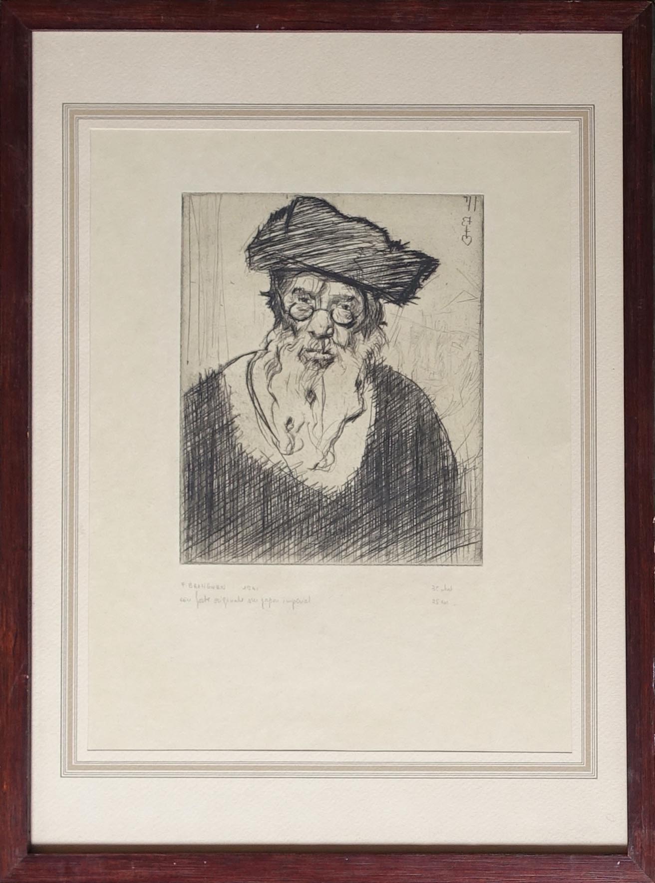 Frank Brangwyn. Le rabbin. 3ème état. achat art décoration judaïca 