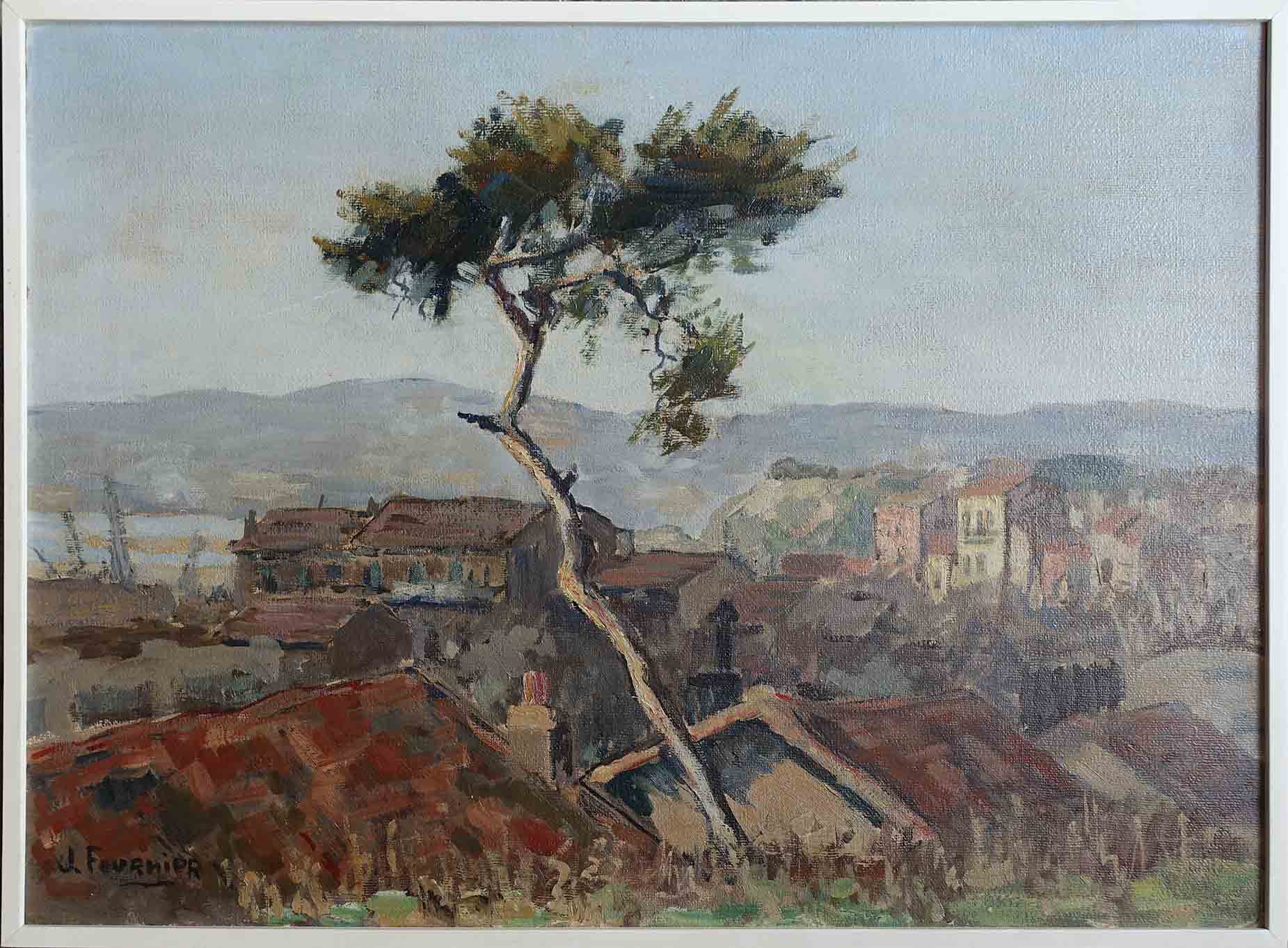 Juliette Fournier-Colletin. Arbre et ville. Achat tableau, achat art, achat paysage