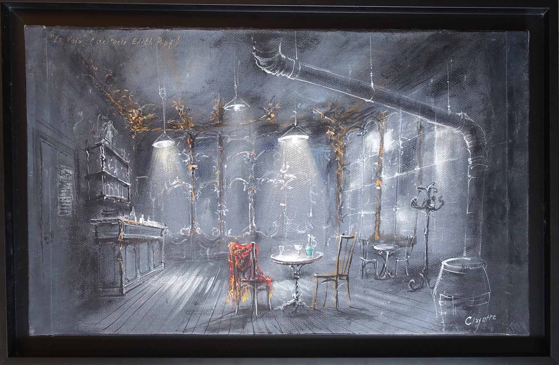 Décor du ballet "La voix" par Pierre Clayette, pour Edith Piaf, achat tableau, achat décoration