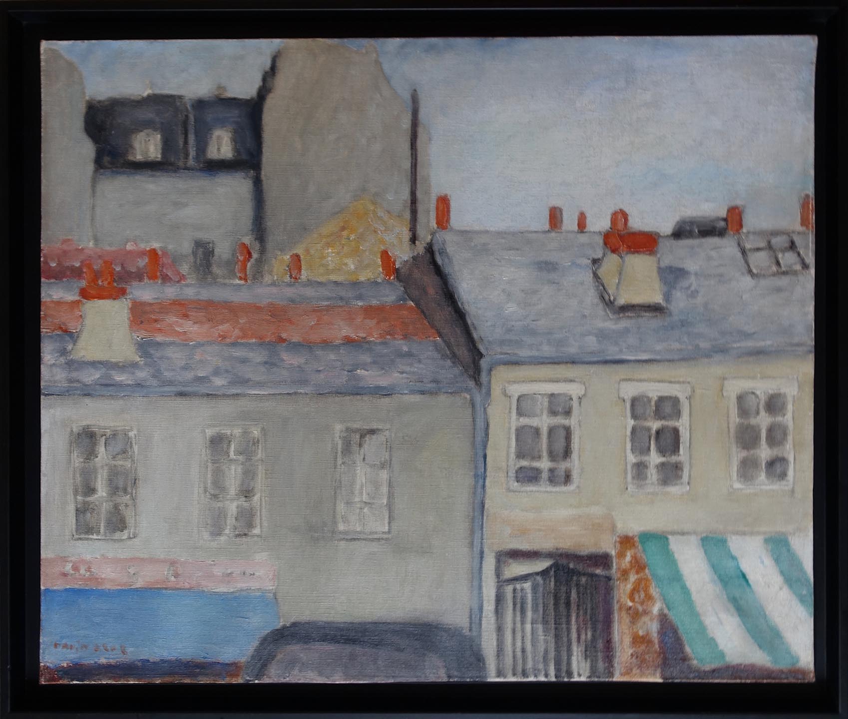 David Azuz. Toits de Cherbourg. Achat Ecole de Paris, achat artiste juif, achat judaïca