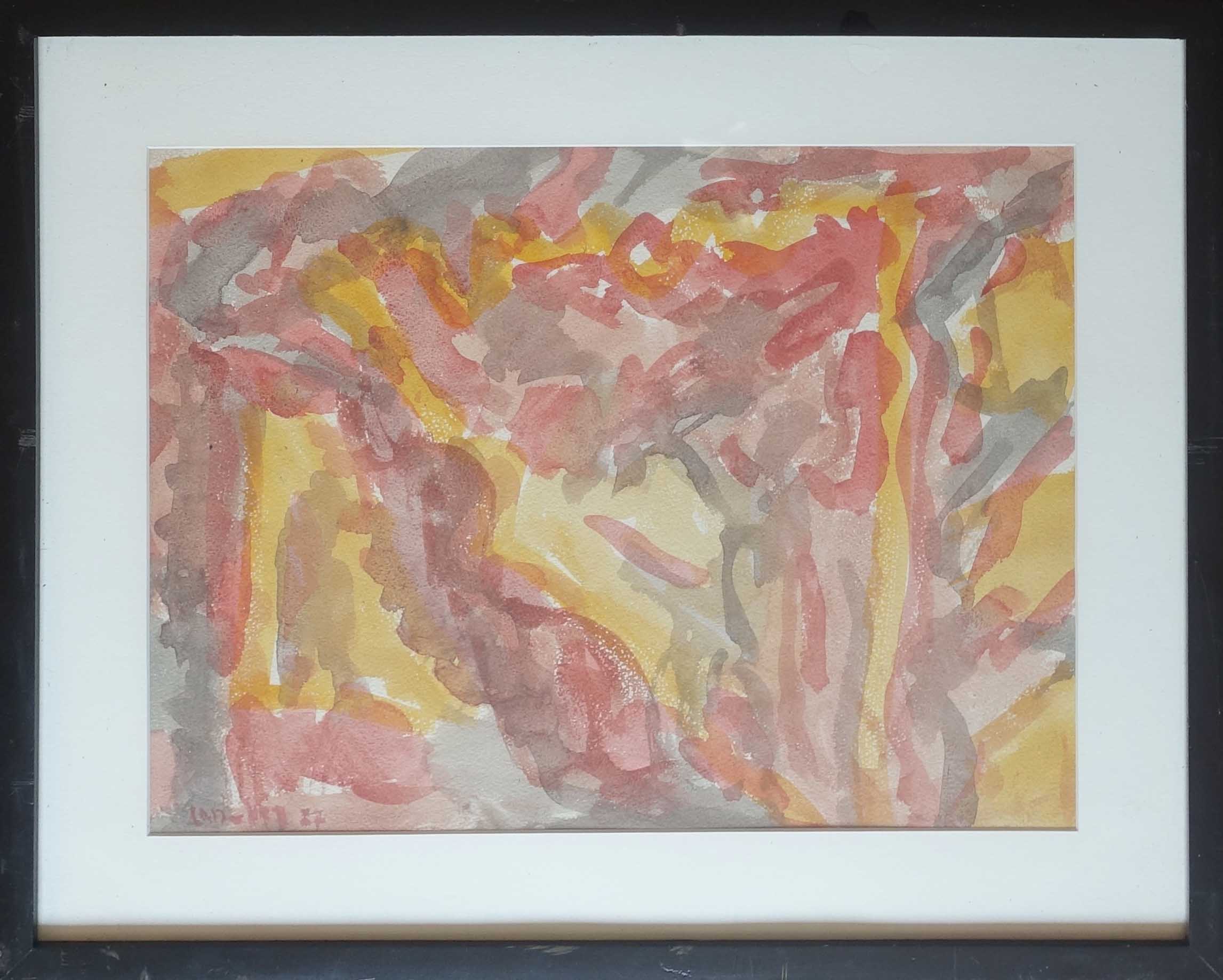 David Lan-Bar, aquarelle, Composition abstraite I. Achat art abstrait, achat art contemporain