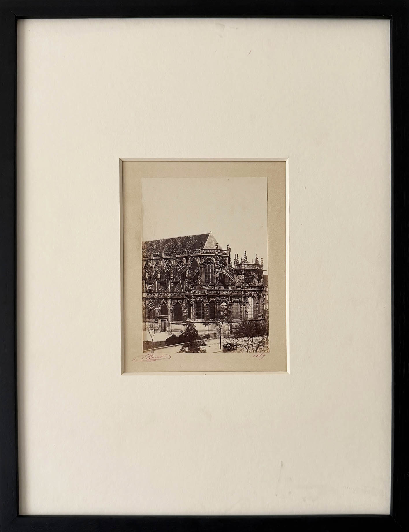 Edmond Bacot. Le chevet de l'Eglise Saint-Pierre de Caen en 1869. Achat photographies anciennes