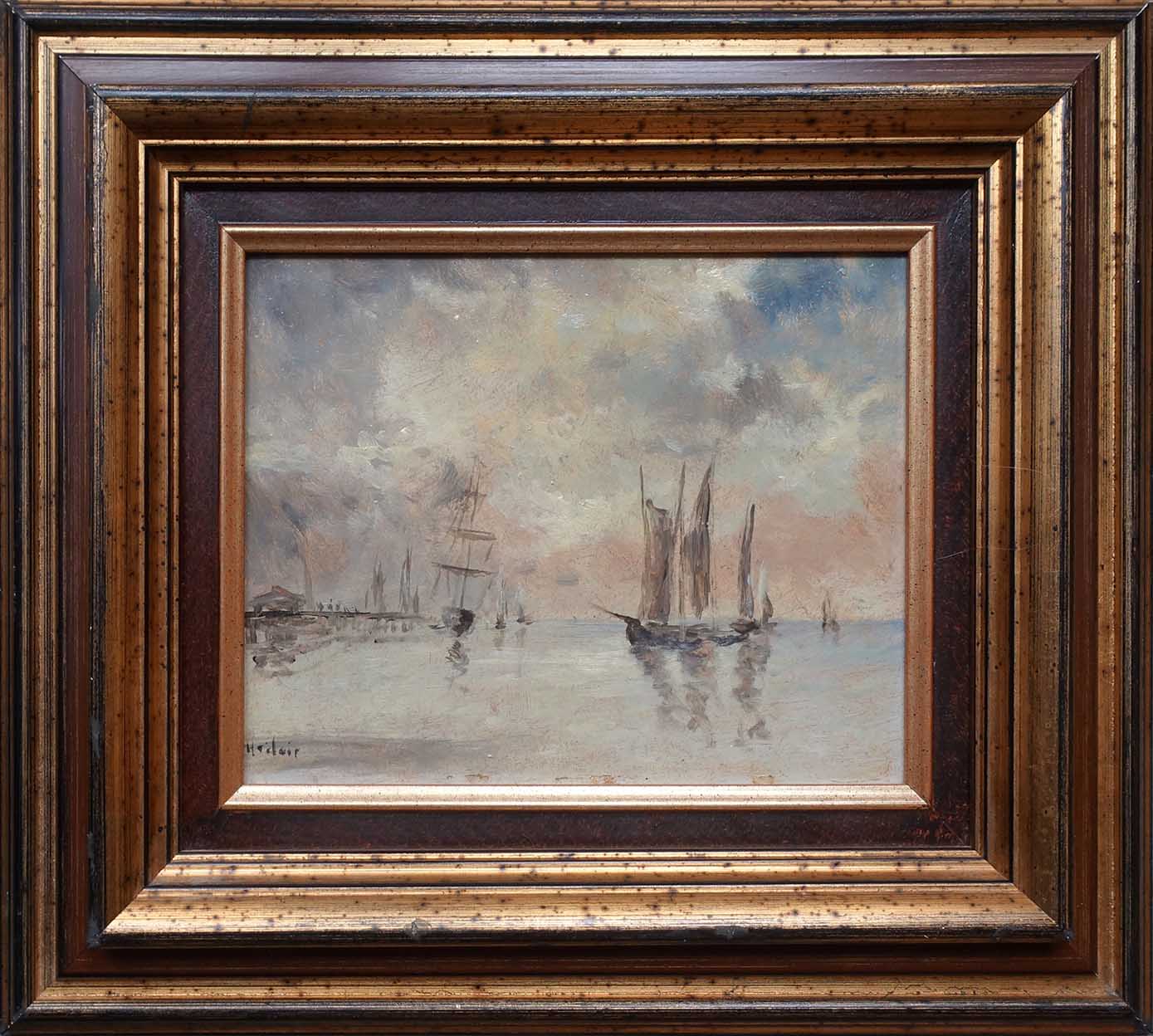 Henri Saint-Clair. Trois-mâts près de Venise. Achat tableau, achat art, décoration.