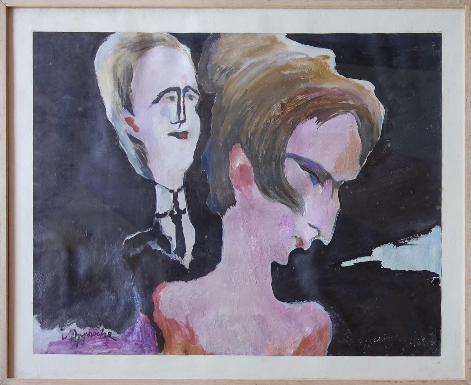 Jean-Baptiste Chéreau. L'approche. Huile sur papier.
