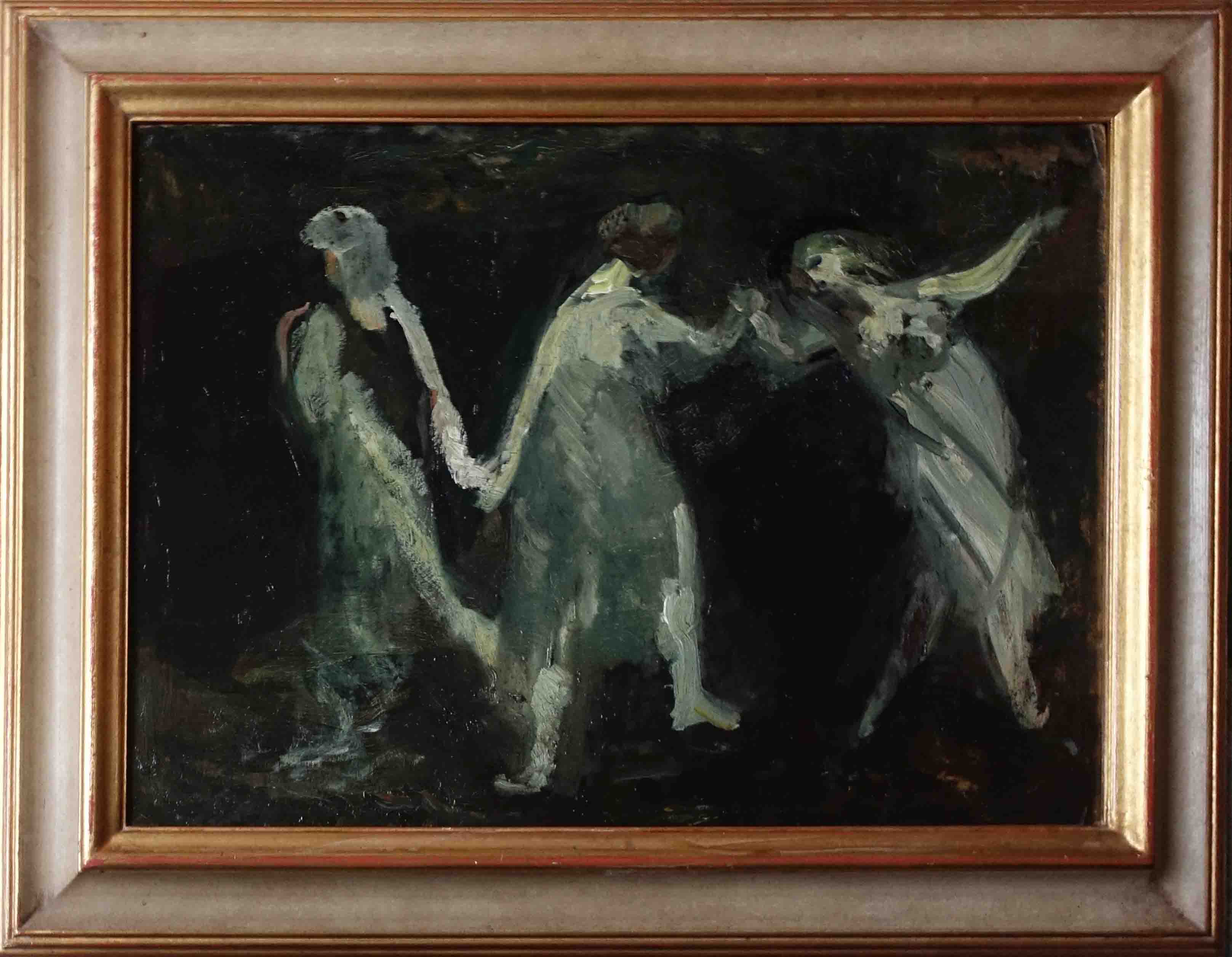 Lucien Mainssieux. Les trois Grâces. Achat tableau, achat mythologie, achat danse