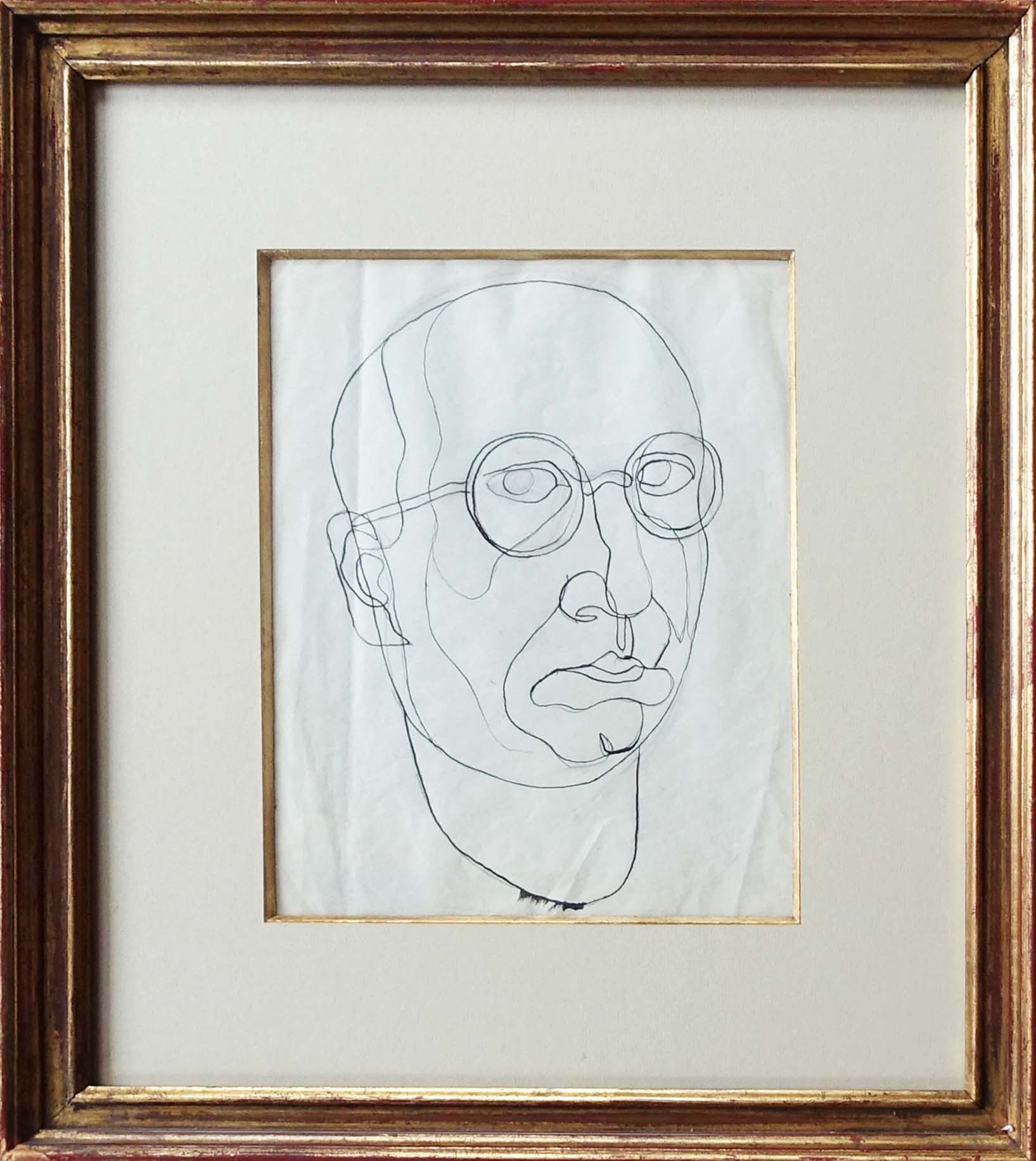 Manuel Rendon. Autoportrait (encre et crayon)