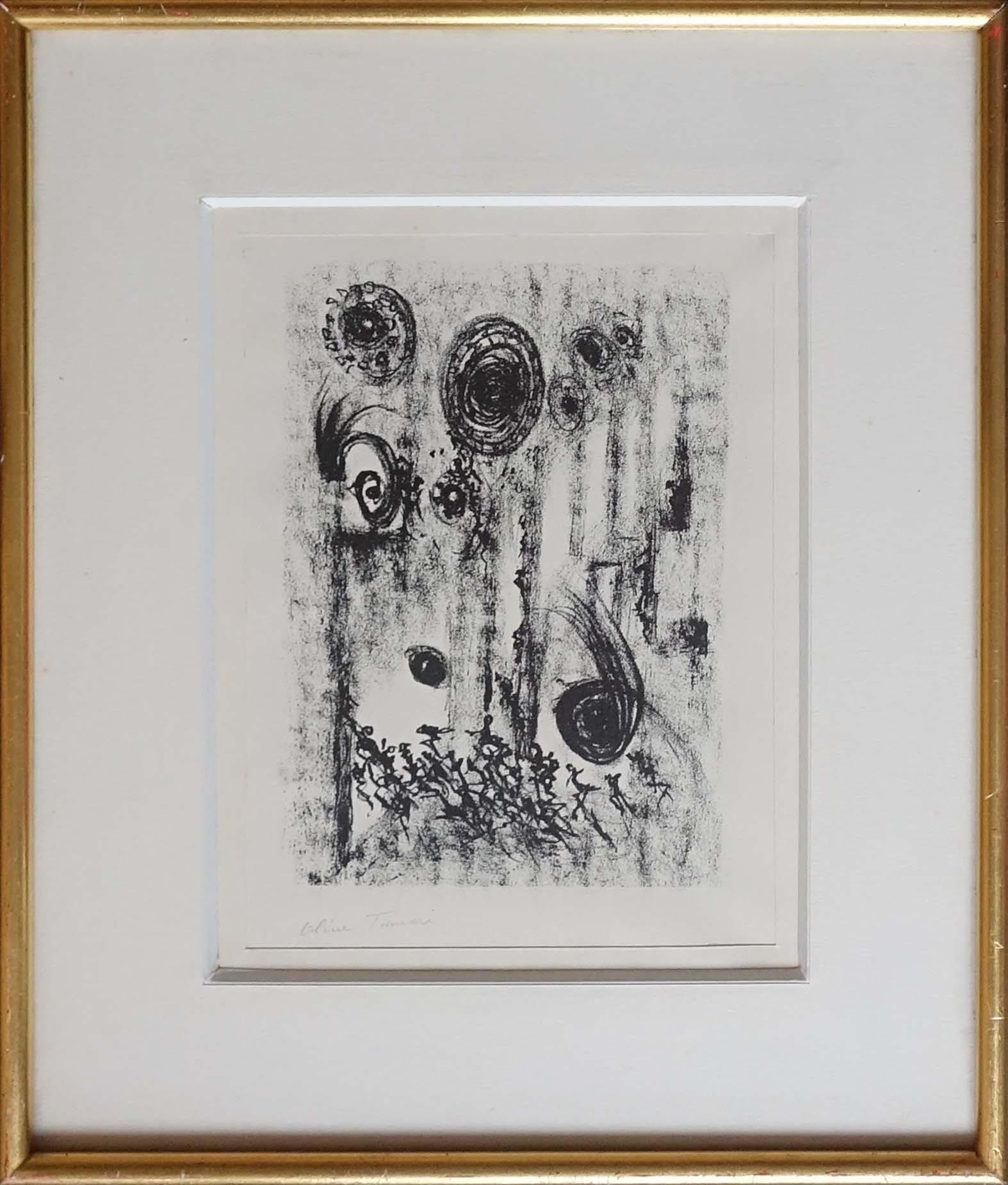 Henri Olive-Tamari. Monotype en noir. Achat abstrait, achat art moderne, achat art abstrait