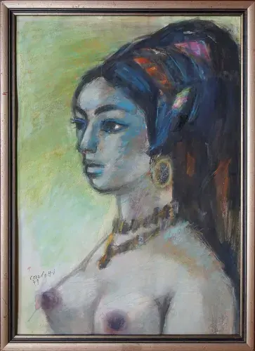 JEAN-ALBERT CARLOTTI. Nu en buste. Pastel