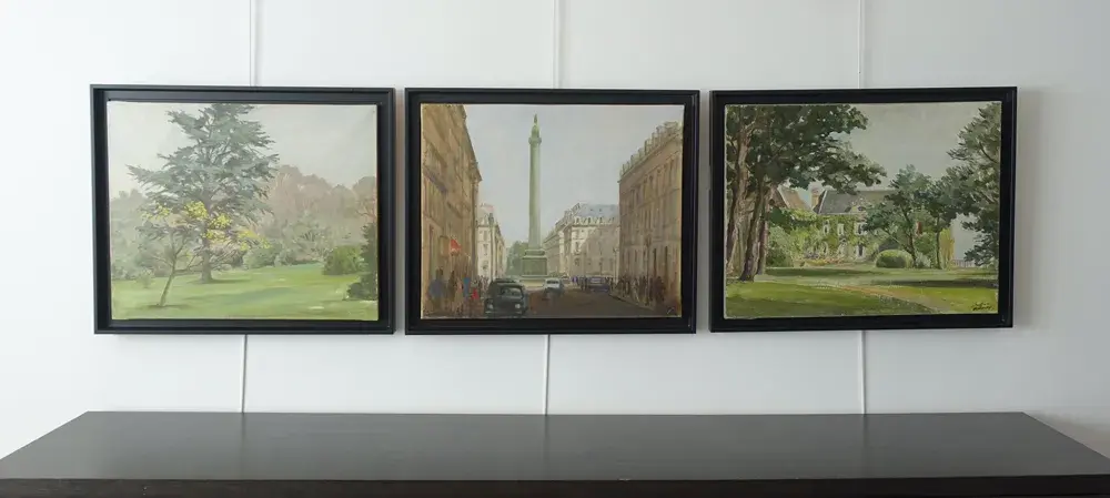 Trois huiles sur toile de Denis Geoffroy-Dechaume