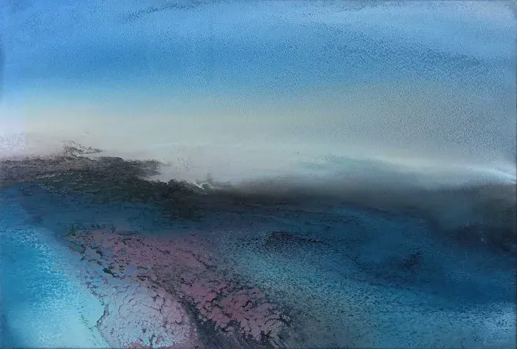 L'aube à marée montante. Belelis-Carrasso. Achat tableau, achat art, achat tableau pour décoration