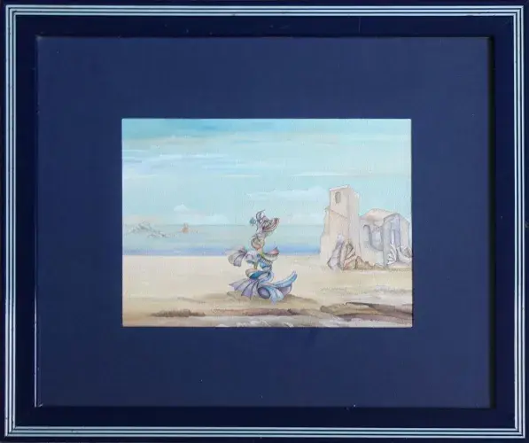 Jeanine Zimbler. Elegantte surréaliste. Achat art, achat décoration, acaht aquarelle