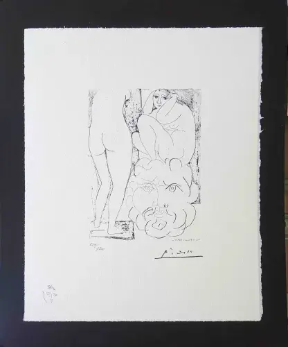Modèle accroupi, sculpture de dos et tête barbue. Picasso. Suite Vollard