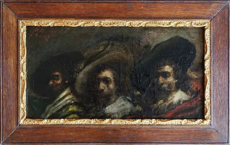 Les spadassins. Ecole du XIXème. Achat tableau art décoration