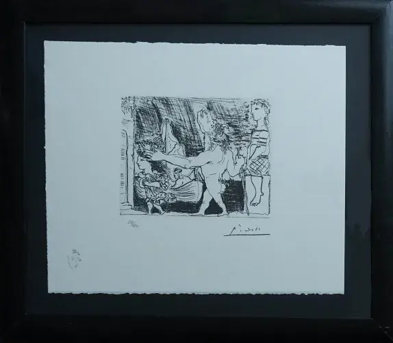 Minotaure aveugle guidé dans la nuit par une petite fille au pigeon. Picasso Achat art decoration 