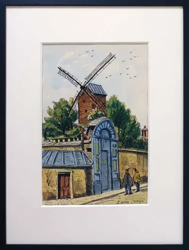 Pierre Chaux. Paris, Moulin de la Galette. Achat tableau art décoration.
