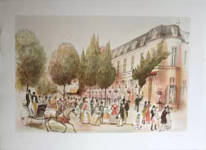 achat lithographie art le cafe de paris d'après rolf rafflewsky