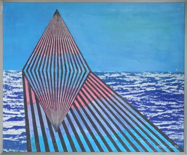 La mer 12 huile sur toile de Akito Akira. 1985