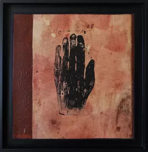Manuel Amorim Main (rouge) de la série Hands 1993. Achat art tableau décoration