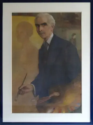 achat tableau peinture Autoportrait à la palette d'Henri d'Estienne