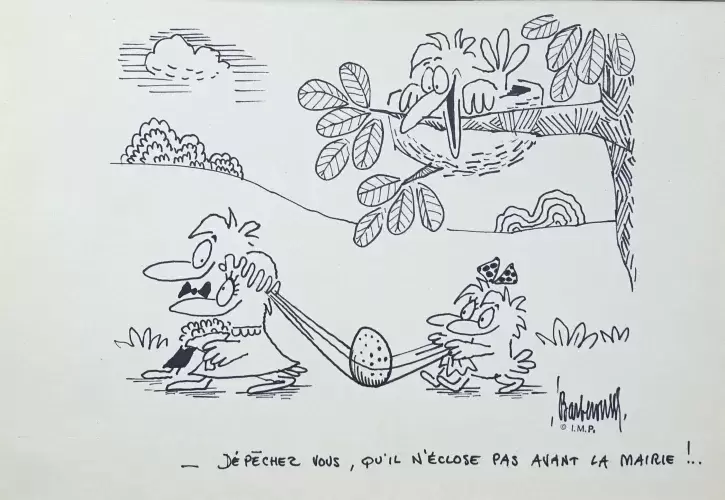 Dessin de presse achat cadeau art décoration Mariage urgent Barberousse