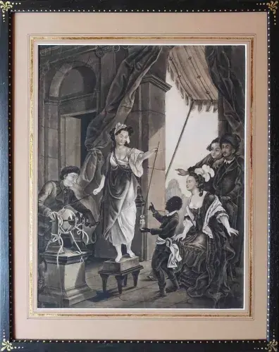 Séance de béatication. Fusain, encre et aquarelle. Achat art, achat tableau