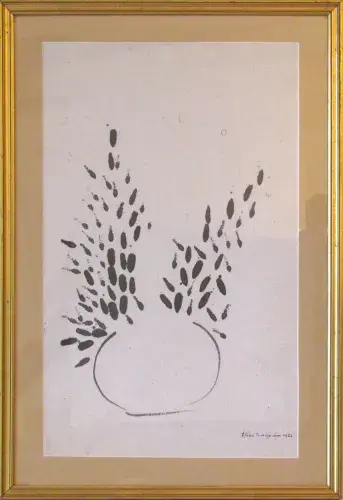 achat tableau encre décoration Bouquet de fleurs épuré aline gagnaire