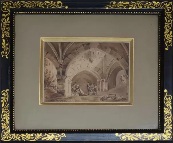 Des brigands rançonnent un jeune couple. Roman gothique. XVIIIème siècle.