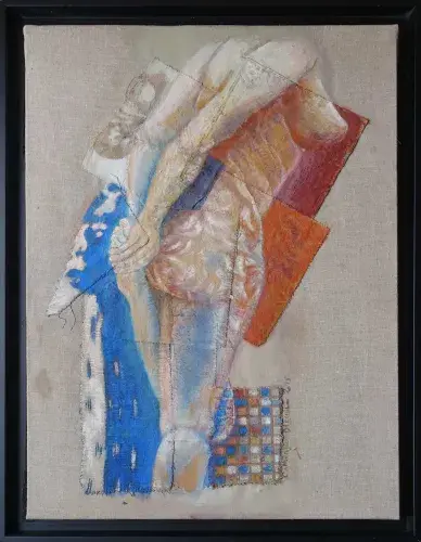 Catherine Drouin-Goutal. Nu de dos. Huile et collage sur toile. Achat art décoration