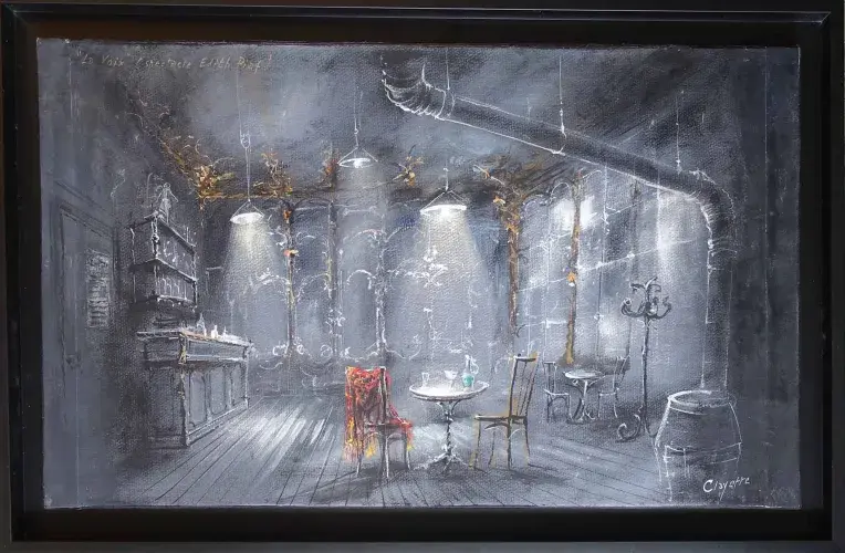 Décor du ballet "La voix" par Pierre Clayette, pour Edith Piaf, achat tableau, achat décoration