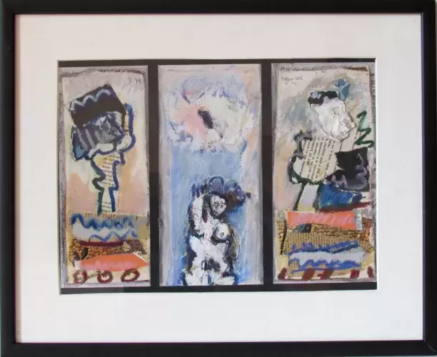 Fusain-Encre-GUIBAL Henri-Collage achat tableau