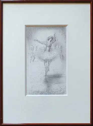Ballet.  Encre et estompe de Marek Rudnicki.  Judaïca. achat art décoration