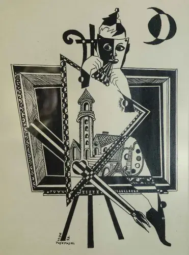 L'art aux mille visages.Devi Tuszynski (Tuszinski) Miniature à l'encre. Judaïca.
