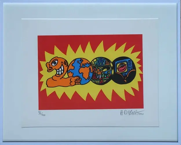 Achat cadeau décoration d'après Hervé di Rosa Le vingt-et-unième siècle. Lithographie.