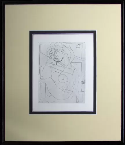 Femme au fauteuil songeuse, d'après Picasso, suite Vollard.