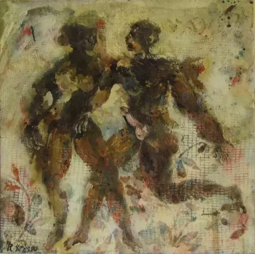 Fête de Robert Hanès Huile sur panneau Achat tableau peinture