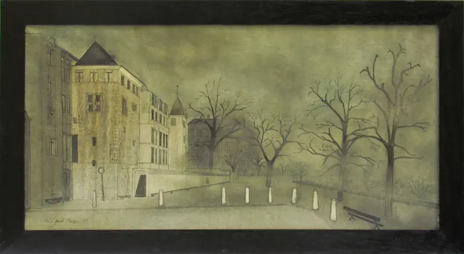Genève, la vieille ville de Denis Paul Noyer Huile Les Atamanes achat tableau
