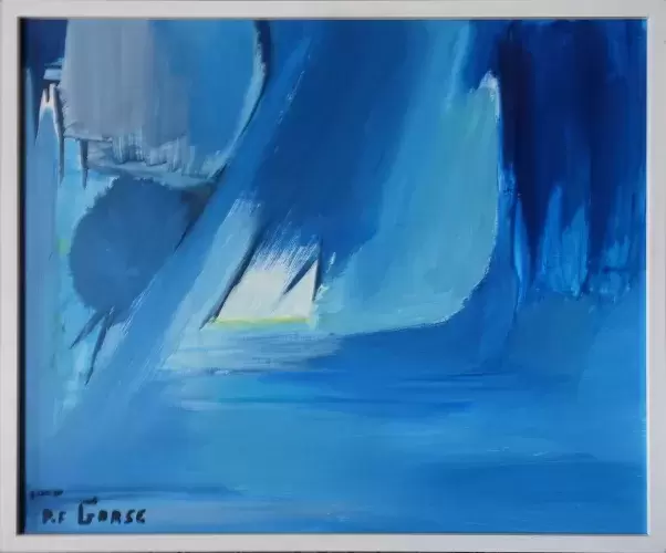 Univers . tableau de Pierre-François Gorse. Abstration gestuelle.Achat tableau décoration.
