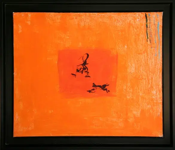 achat tableau peinture Un homme, un chien aline gagnaire