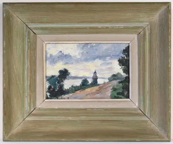 Aquarelle-HERBO Fernand-Honfleur Le phare du Butin. Achat tableau