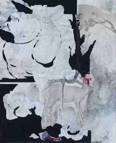 Jeanne Socquet. Collage. La femme biche. Achat art moderne art contemporain