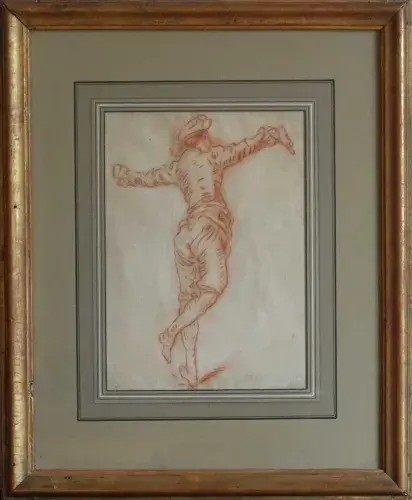 achat art sanguine Jeune danseur de menuet. Suiveur de Watteau.