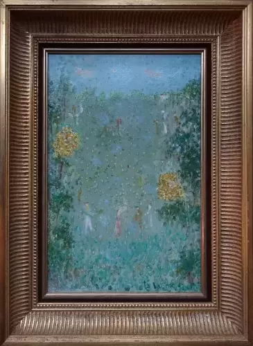 achat art peinture pierrette au golf d'andré lalaume dupré