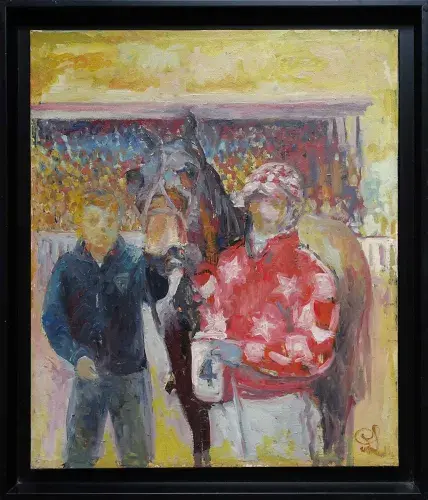 Les vainqueurs tableau cheval aux courses jockey