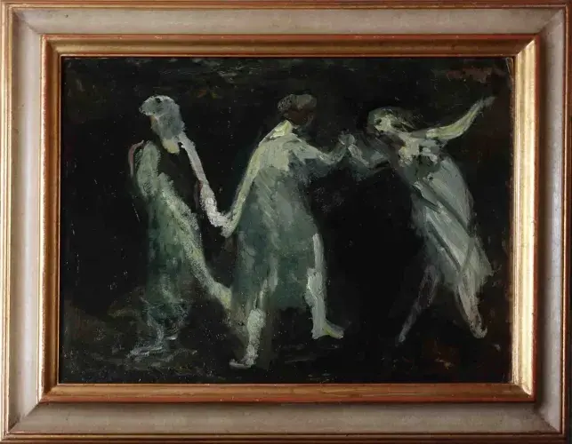 Lucien Mainssieux. Les trois Grâces. Achat tableau, achat mythologie, achat danse