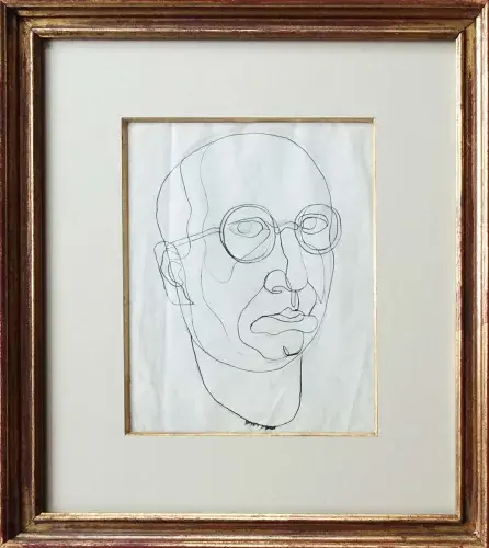 Manuel Rendon. Autoportrait (encre et crayon)