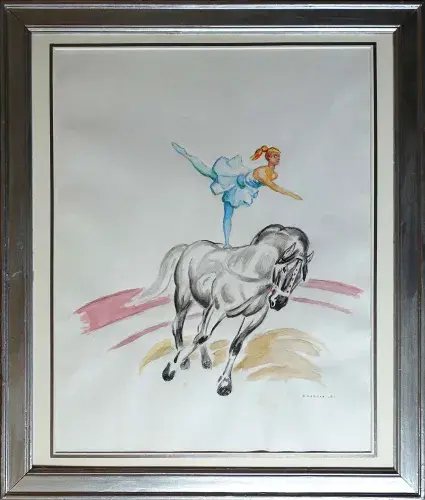 achat tableau peinture décoration ecuyère de cirque d'andré margat