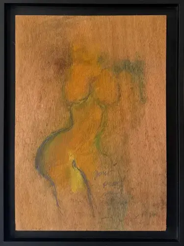 Martha Kuhn-Weber. Nu jaune. Achat expressionnisme allemand, achat tableau, achat nu
