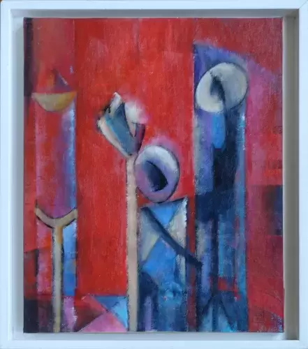 Sibilla Bjarnason, composition abstraite, acrylique sur panneau toilé achat tableau décoration