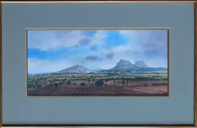 Vignobles du Plan de la Tour, aquarelle de Michel Ciry achat tableau décoration